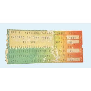 Vintage 1982 The Who Concert Ticket Stub John F. Kennedy Stadium, Philadelphia